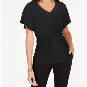 🆕 ALFANI TWIST-FRONT CITRON MIX BLOUSE 🆕